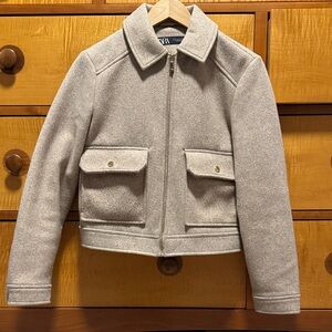 Zara Light Gray Wool Jacket